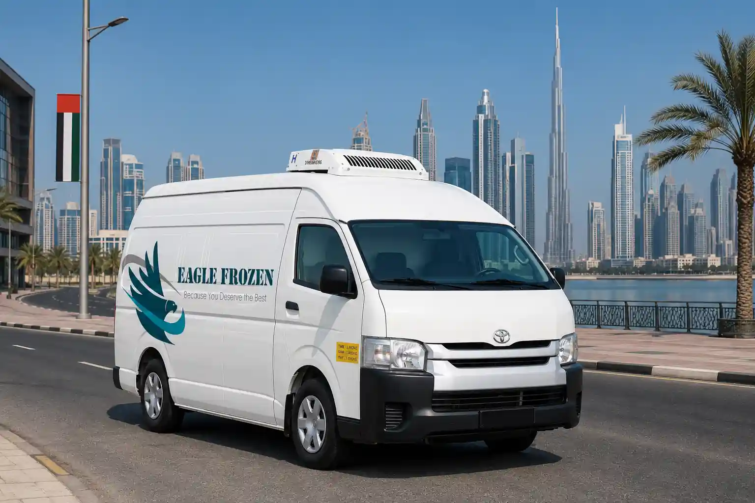 Eagle Frozen Transport chiller van rental Dubai UAE — temperature controlled 0°C to +5°C