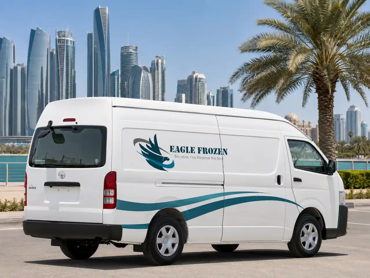 Freezer van rental in Abu Dhabi — Eagle Frozen Transport deep-freeze van, −18°C to −25°C, from our Mussafah branch, serving all Abu Dhabi